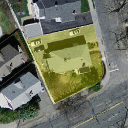 43 Harrington St, Newton MA  02460-1525 aerial view