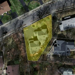 56 Thurston Rd, Newton MA  02464-1244 aerial view