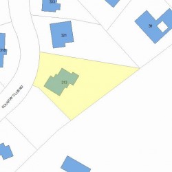 313 Country Club Rd, Newton MA  02459-3148 plot plan