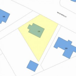 136 Woodward St, Newton MA 02461-1313 plot plan