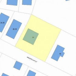 34 Greenough St, Newton MA  02465-2213 plot plan