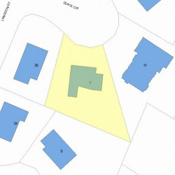 7 Doris Cir, Newton MA  02458-1929 plot plan