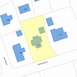 179 Highland Ave, Newton MA 02465-2509 plot plan