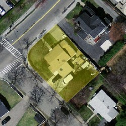138 Lexington St, Newton MA  02466-1346 aerial view