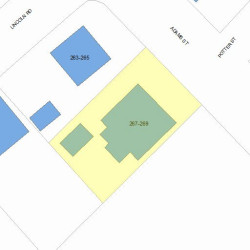 267 Adams St, Newton MA  02458-1351 plot plan