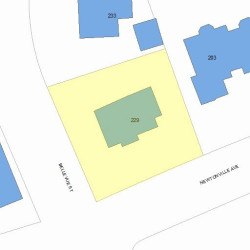 229 Bellevue St, Newton MA  02458-1814 plot plan