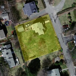 19 Rockland Pl, Newton MA  02464-1214 aerial view