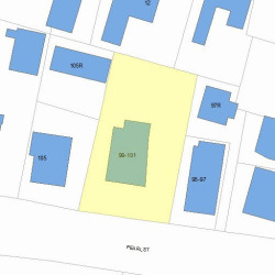 101 Pearl St, Newton MA  02458-1528 plot plan