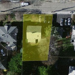 81 Clinton Pl, Newton MA 02459-1117 aerial view