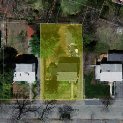 107 Eliot Ave, Newton MA  02465-1710 aerial view