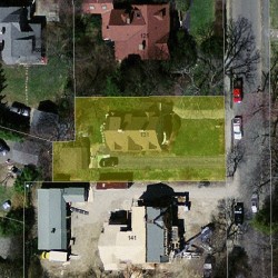 131 Prince St, Newton MA  02465-2603 aerial view