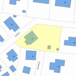 40 Alden Pl, Newton MA  02465-1529 plot plan