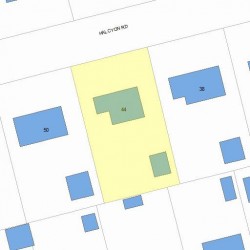 44 Halcyon Rd, Newton MA 02459-2432 plot plan