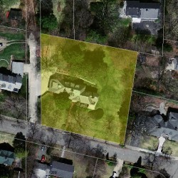 210 Kent Rd, Newton MA  02468-1108 aerial view