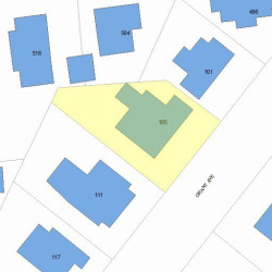 105 Grant Ave, Newton MA 02459-1348 plot plan