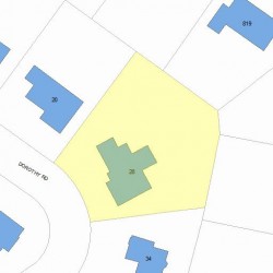28 Dorothy Rd, Newton MA 02459-3308 plot plan