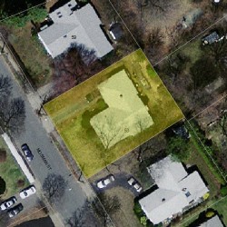 53 Mosman St, Newton MA  02465-1303 aerial view