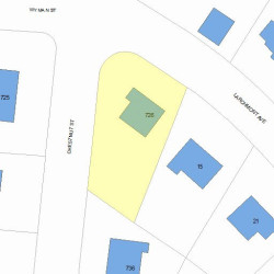726 Chestnut St, Newton MA 02468-2016 plot plan