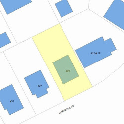 423 Albemarle Rd, Newton MA  02460-1357 plot plan
