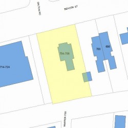 704 Beacon St, Newton MA  02459-1942 plot plan