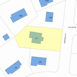 627 Chestnut St, Newton MA  02468-1607 plot plan