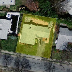49 Maynard St, Newton MA  02465-1343 aerial view