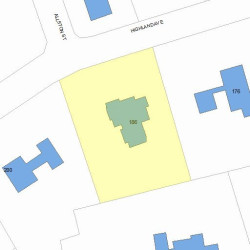 186 Highland Ave, Newton MA 02465-2510 plot plan
