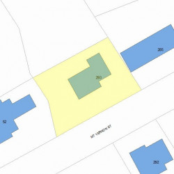 293 Mount Vernon St, Newton MA 02465-2520 plot plan