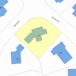 69 Evelyn Rd, Newton MA  02468-1212 plot plan