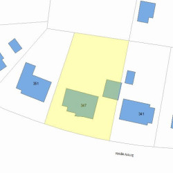 347 Waban Ave, Newton MA 02468-1349 plot plan