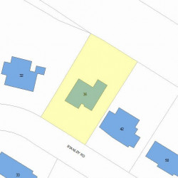 36 Stanley Rd, Newton MA  02468-2338 plot plan
