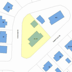 36 Fordham Rd, Newton MA 02465-1207 plot plan