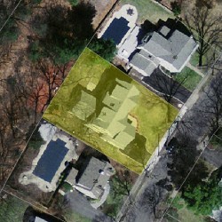 34 Clearwater Rd, Newton MA  02462-1104 aerial view