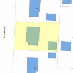 95 Greenlawn Ave, Newton MA  02459-1712 plot plan