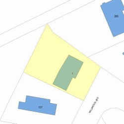 1 Kensington St, Newton MA  02460-1311 plot plan