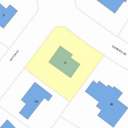 94 Clements Rd, Newton MA  02458-2618 plot plan