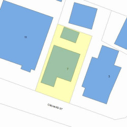 7 Orchard St, Newton MA  02458-1716 plot plan