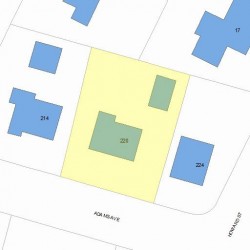220 Adams Ave, Newton MA 02465-1503 plot plan