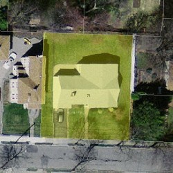 71 Parker Ave, Newton MA  02459-2635 aerial view