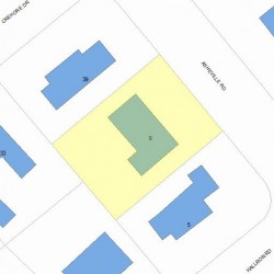 9 Asheville Rd, Newton MA  02462-1101 plot plan