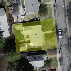 163 Melrose St, Newton MA  02466-1107 aerial view