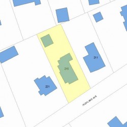 215 Highland Ave, Newton MA 02465-2511 plot plan