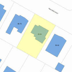 62 Washington St, Newton MA 02458-2220 plot plan