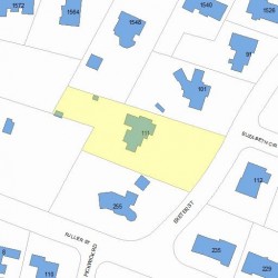 111 Exeter St, Newton MA 02465-2808 plot plan