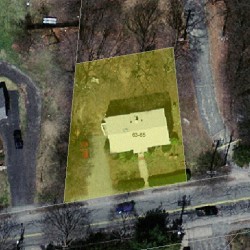 63 Auburn St, Newton MA 02466-2501 aerial view
