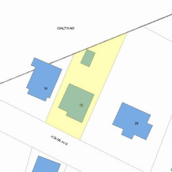 18 Adams Ave, Newton MA  02465-1003 plot plan