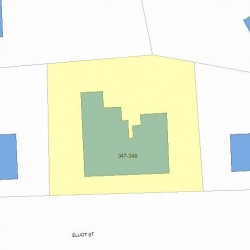 349 Elliot St, Newton MA 02464-1100 plot plan