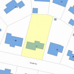 61 Miller Rd, Newton MA  02459-2435 plot plan