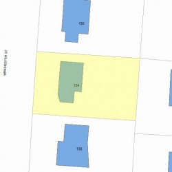 134 Winchester St, Newton MA 02461-2130 plot plan