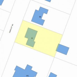 62 Hinckley Rd, Newton MA  02468-1724 plot plan